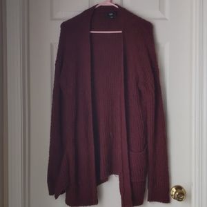 Long Burgundy Cardigan
